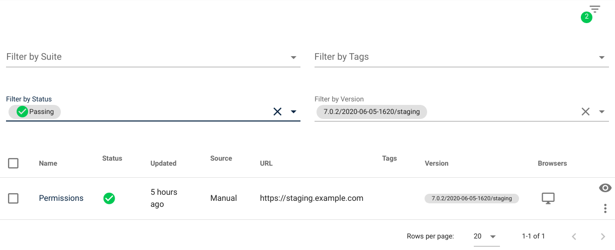 Set Target Version Result